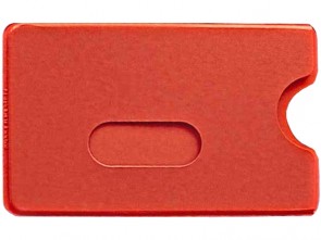 Protective dispenser with thumb notch soft - red